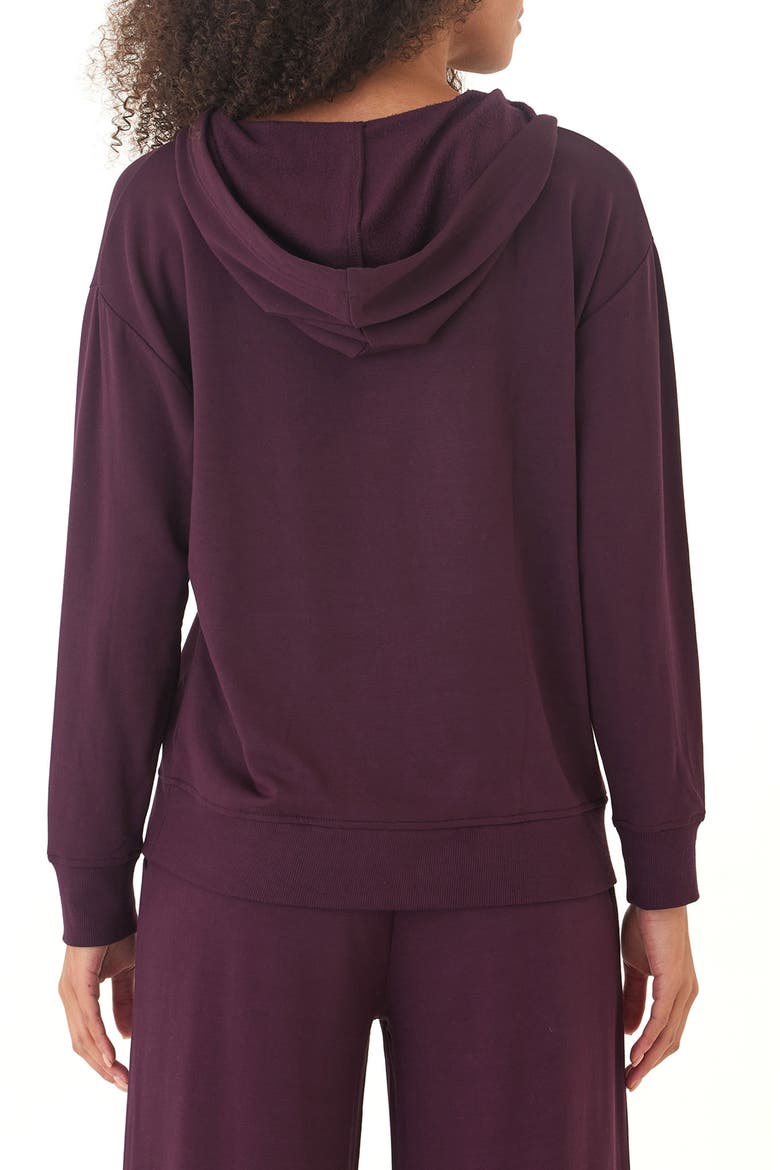 Raya Feather Fleece Hoodie, Alternate, color, ULTRA MAROON