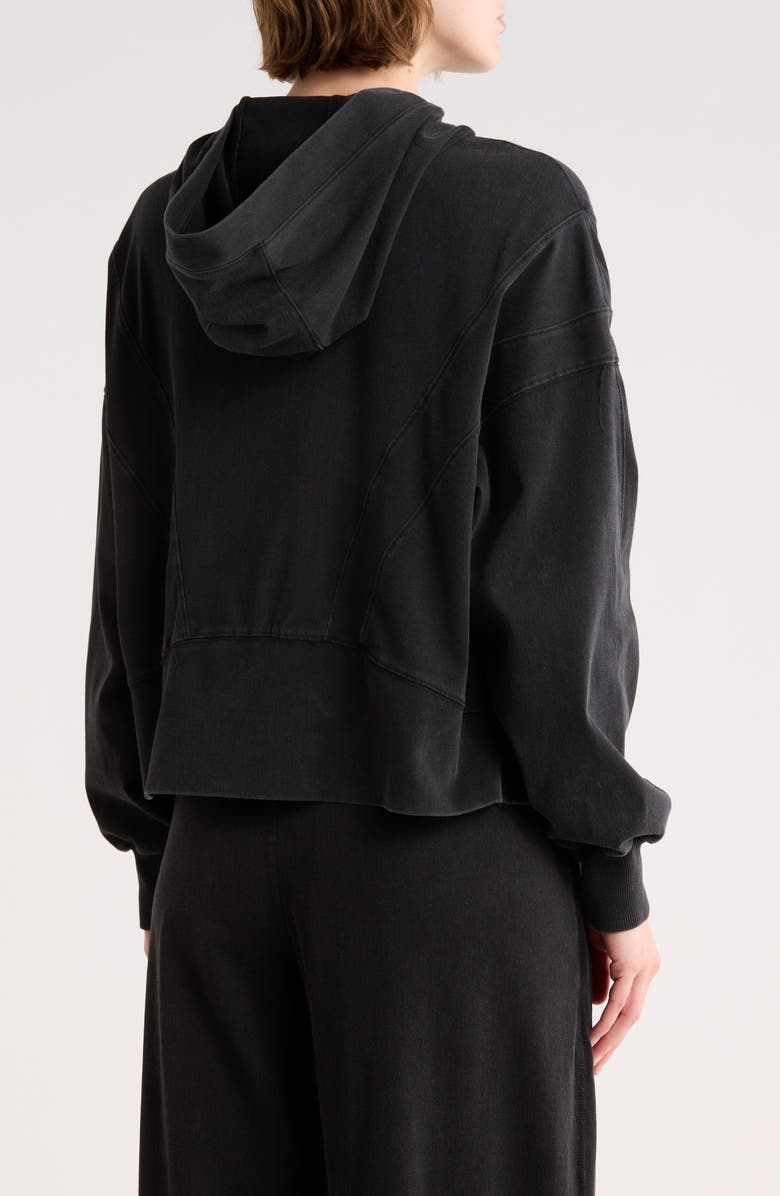 YOGALICIOUS Flow Crop Hooded Sweatshirt, Alternate, color, Washed Black