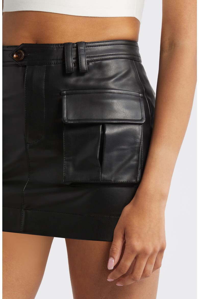 Cargo Miniskirt, Alternate, color, BLACK