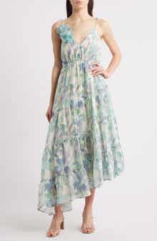 Lucy Paris Moret Floral Asymmetric Hem Dress