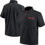 Nike Men's Nike Black Ohio State Buckeyes 2024 Sideline Coach Short Sleeve Half-Zip Hoodie Jacket