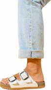 Forever & Always Shoes Ovesta Soft Footbed Leather Slide Sandal