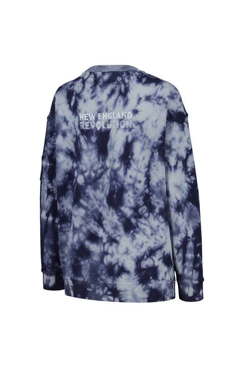 Women's The Wild Collective Navy New England Revolution Double Collar Pullover Sweatshirt, Alternate, color, Navy
