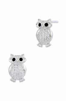 SAVVY CIE JEWELS CZ Owl Stud Earrings