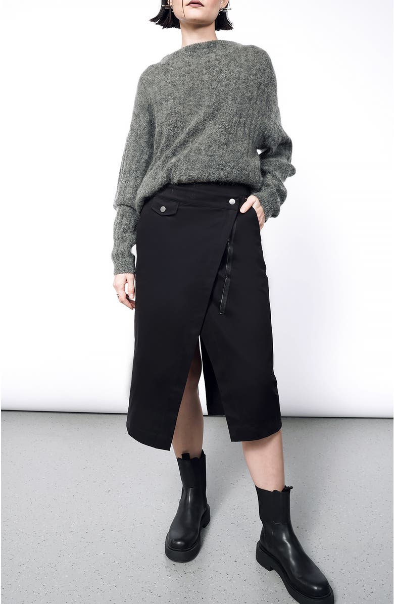 WILDFANG Essential Utility Wrap Skirt, Main, color, Black