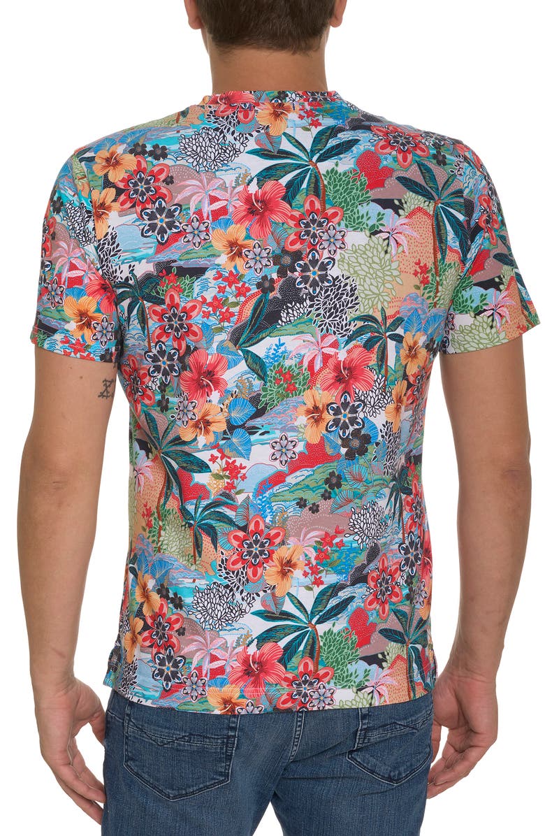 Robert Graham Tropical Skull Cotton Graphic T-Shirt, Alternate, color,