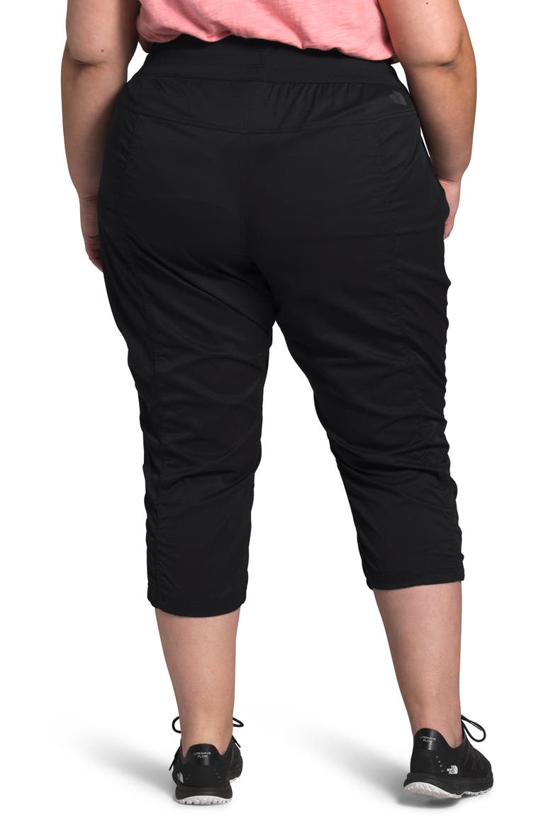 Aphrodite Motion Water Repellent Capri Pants, Alternate, color, BLACK