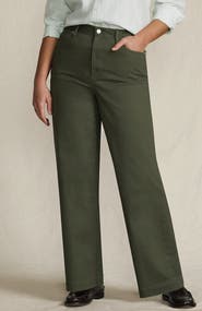 Lands' End Plus Size High Rise 5 Pocket Wide Leg Chino Pants