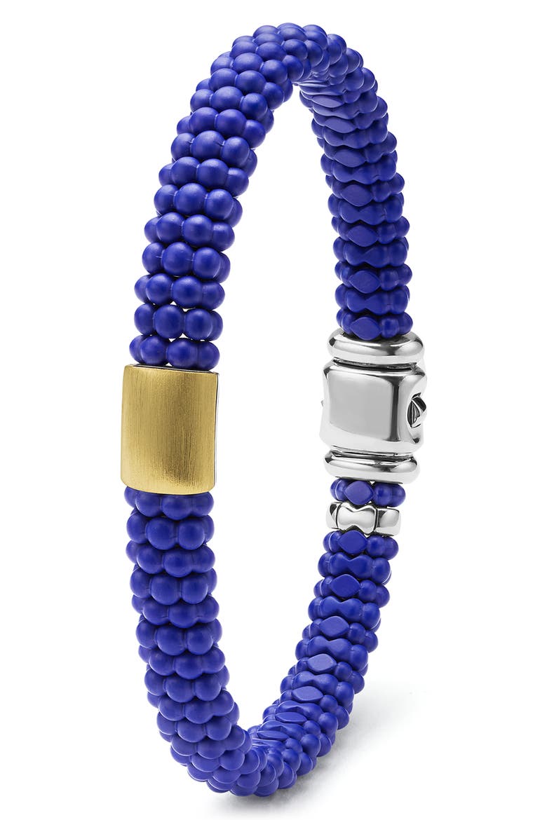 Men's Anthem Ceramic Caviar Beaded Bracelet, Alternate, color, BLUE/ SILVER