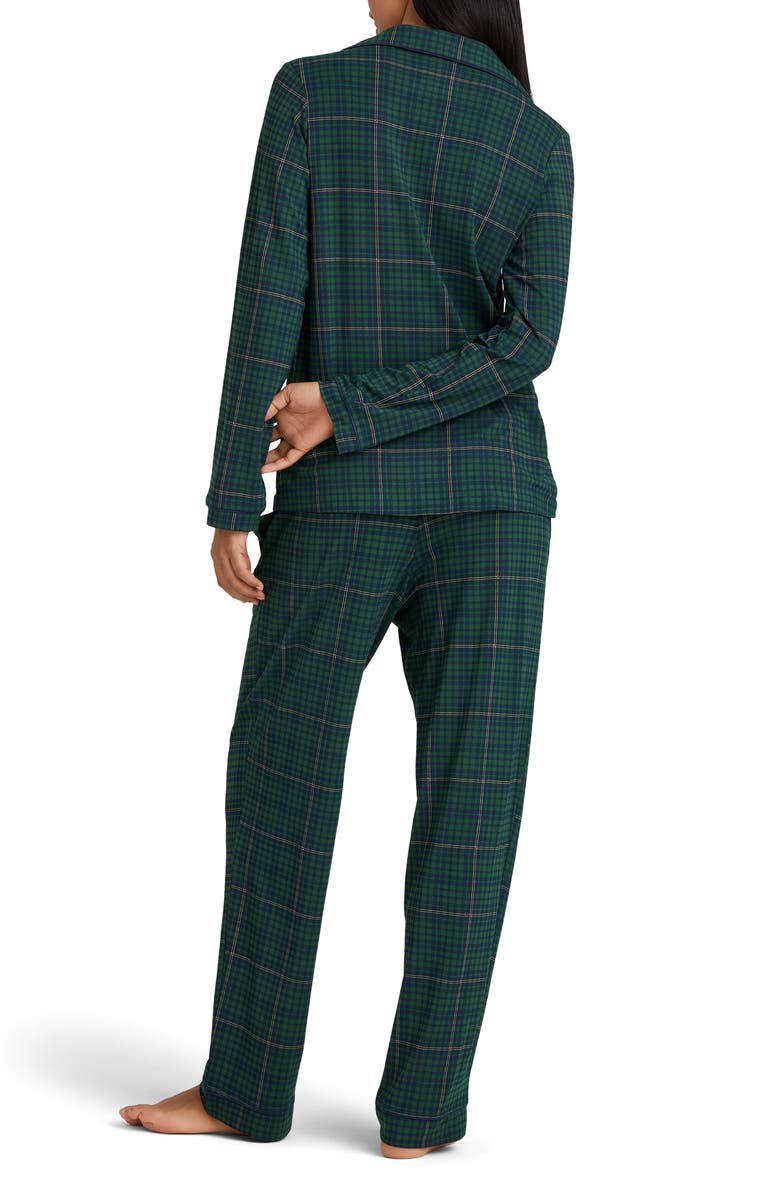 Tommy John Women’s Tri-Blend Sleep Long Sleeve Top & Pant Pajamas, Alternate, color, Green Pastures Flannel