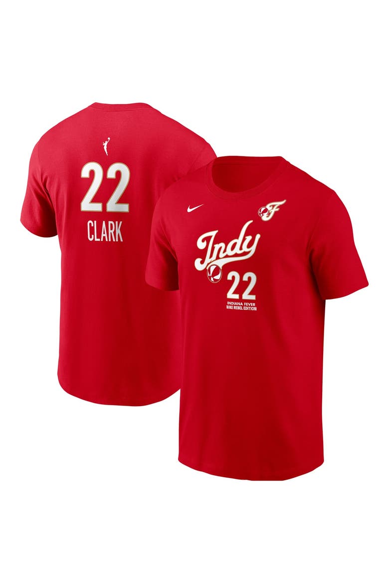 Men's Nike Caitlin Clark Red Indiana Fever Name & Number Rebel Edition T-Shirt, Main, color, Red