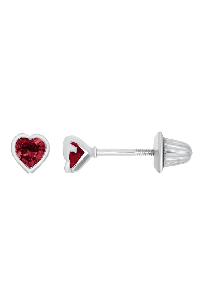 Kids' July Birthstone Stud Earrings, Main, color, RED