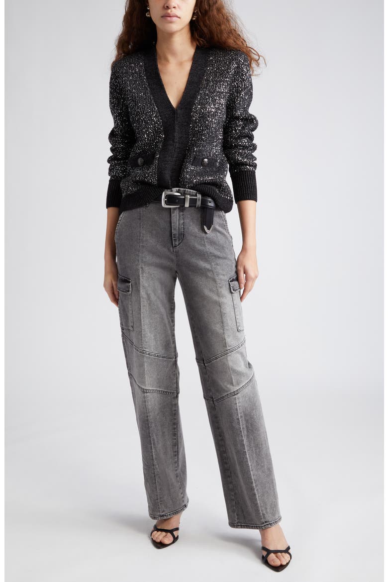 Brooklyn High Waist Wide Leg Utility Jeans, Main, color, MAGNESITE
