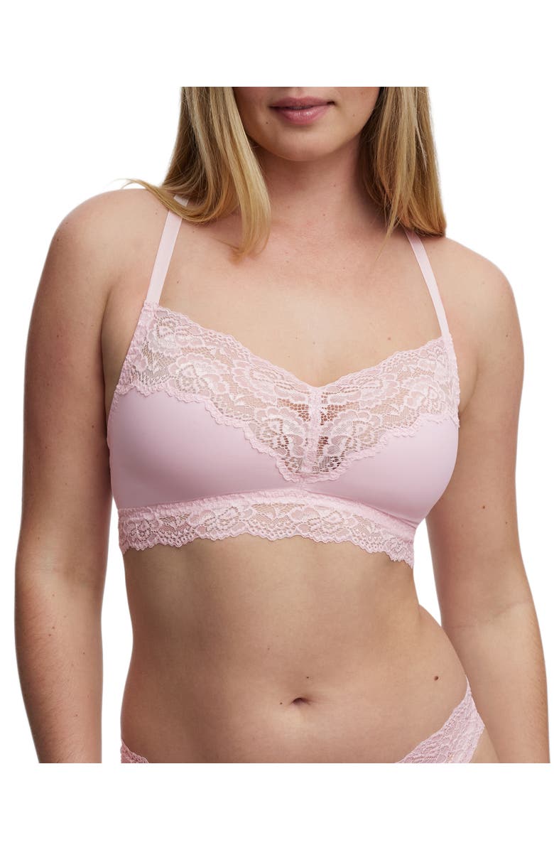 Skarlett Blue Goddess Busty Racerback Lace Bralette, Main, color, Lt Pink