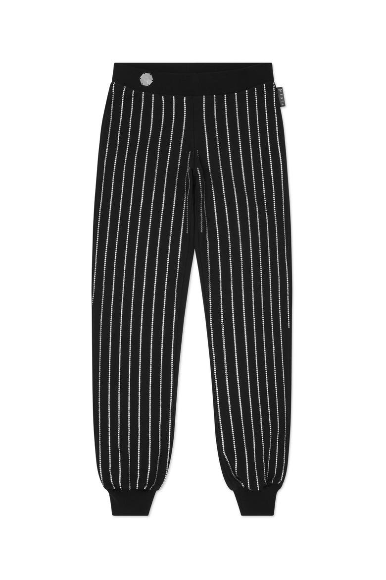Jogging Trousers Crystal Stripe Girl, Main, color, black