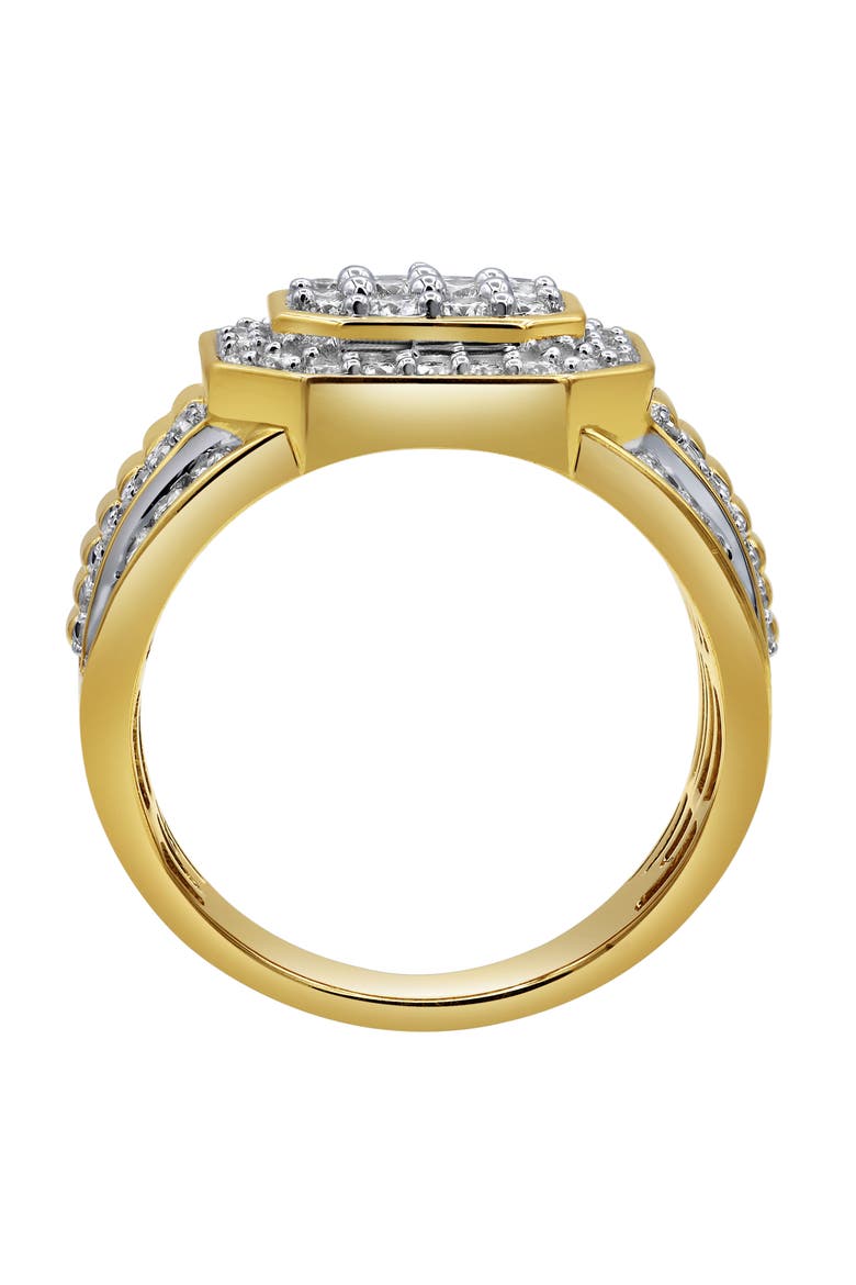 Hexonic 14K Yellow Gold Diamond Men Statement Ring - 1.50ct., Alternate, color, 14K Yellow Gold