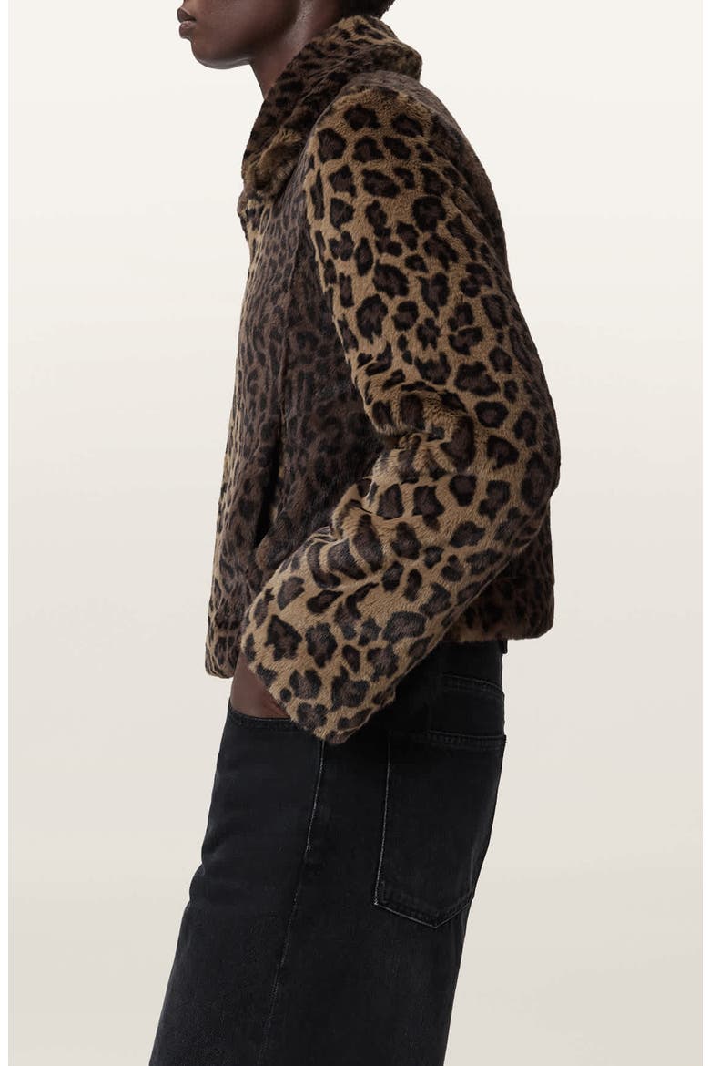 Saye Faux Fur Jacket, Alternate, color, LEOPARD BROWN