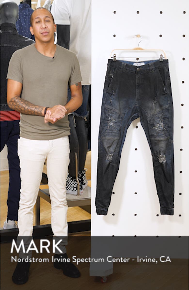Destroyer Moto Denim Jogger Pants, sales video thumbnail