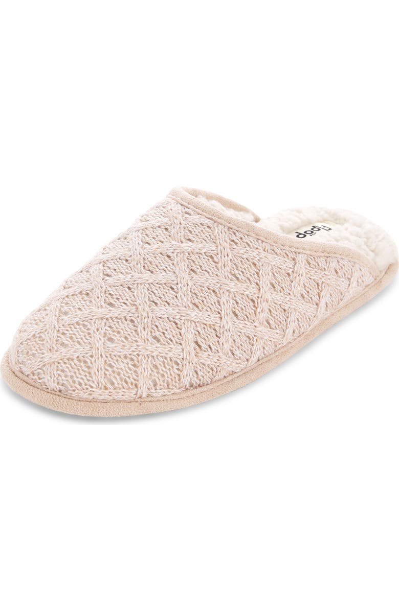 FLOOPI Isabel Lattice Knit Scuff Slipper, Main, color, Pink