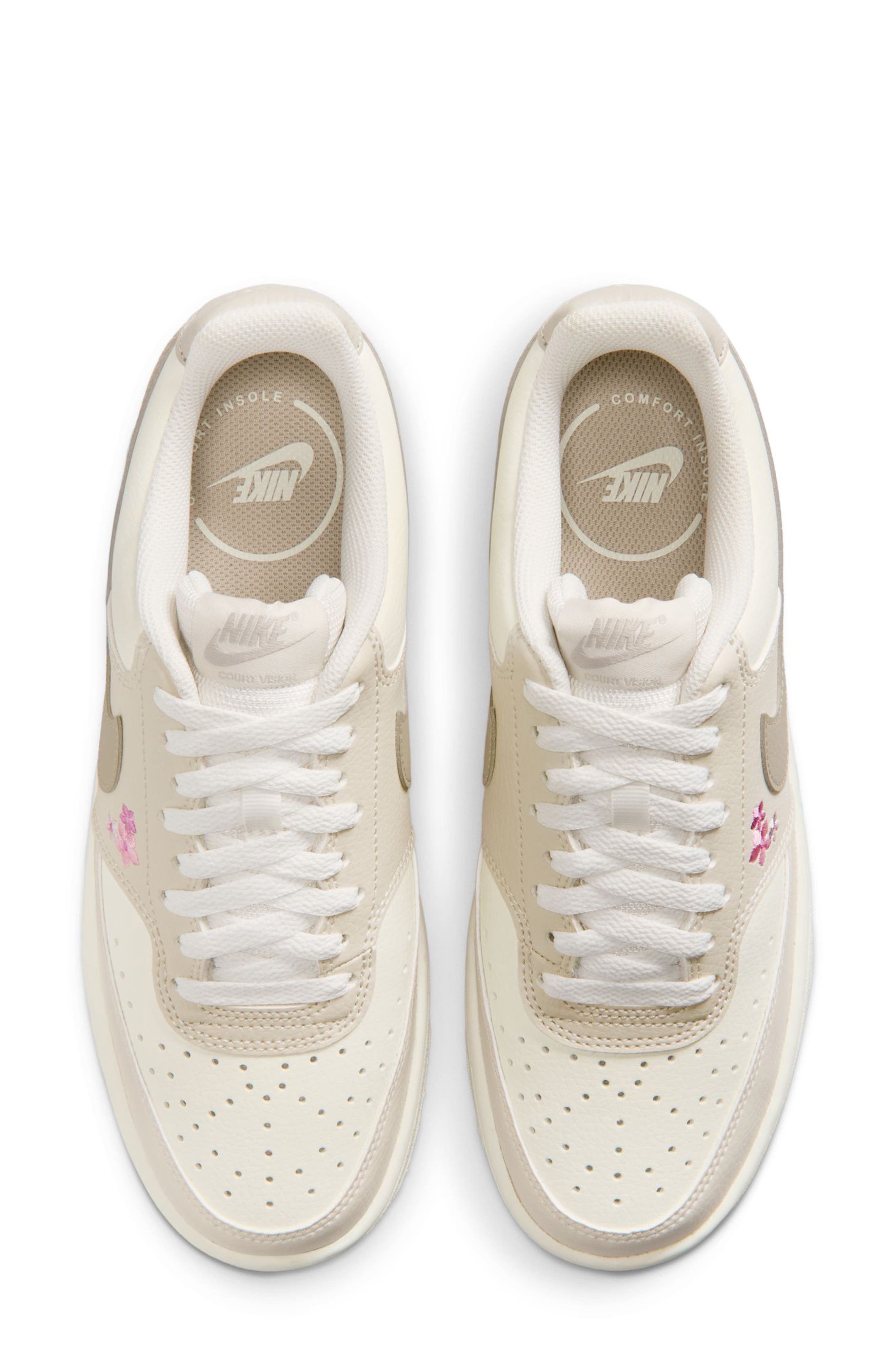 Court Vision Low Sneaker, Alternate, color, SAIL/ CREAM/ LIGHT BROWN