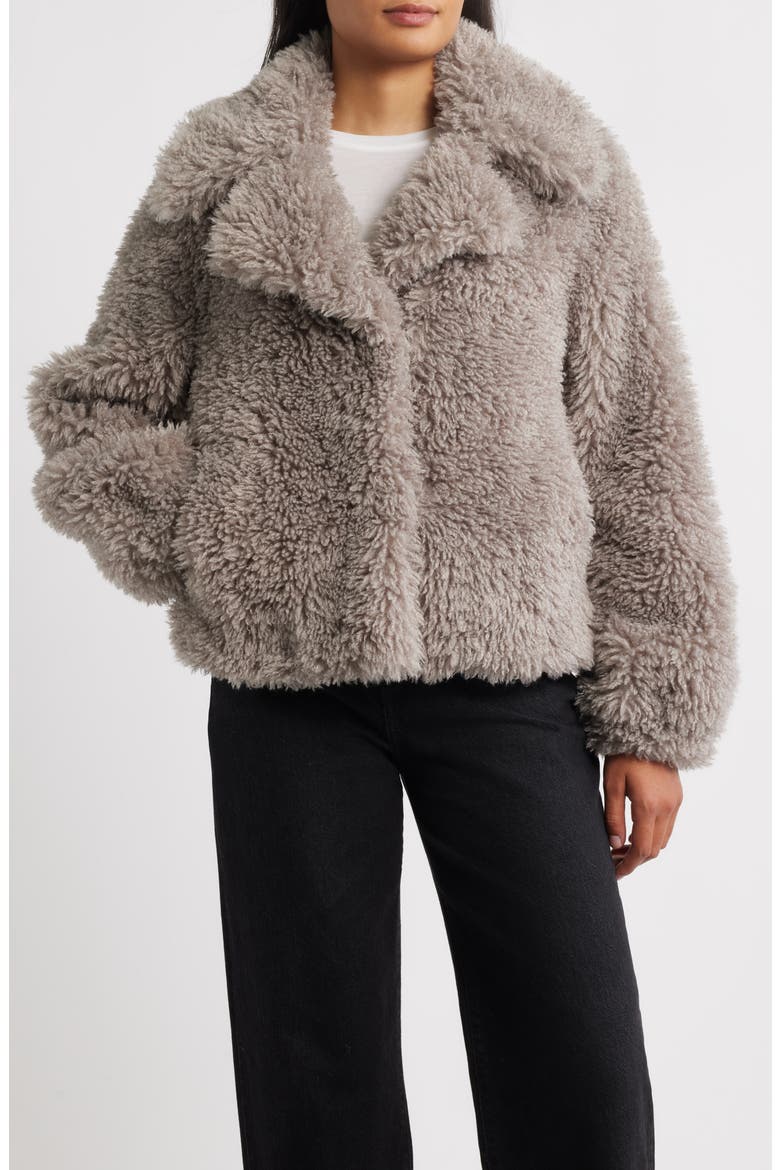 Short Faux Fur Jacket, Main, color, ANTICO GREY
