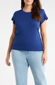 Eileen Fisher Rib Crewneck Organic Cotton T-Shirt