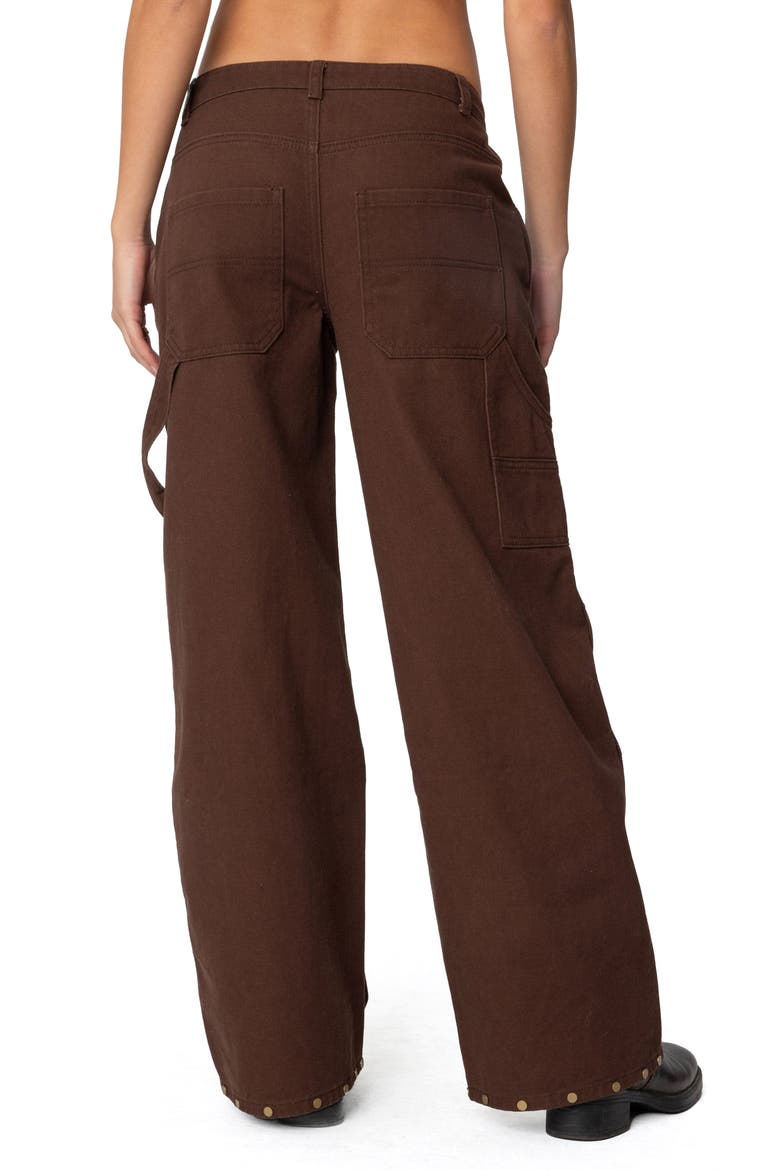 Studded Low Rise Carpenter Jeans, Alternate, color, BROWN