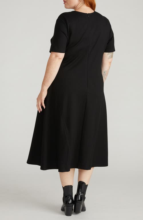 Universal Standard Saskia Ponte Knit Midi Dress In Black
