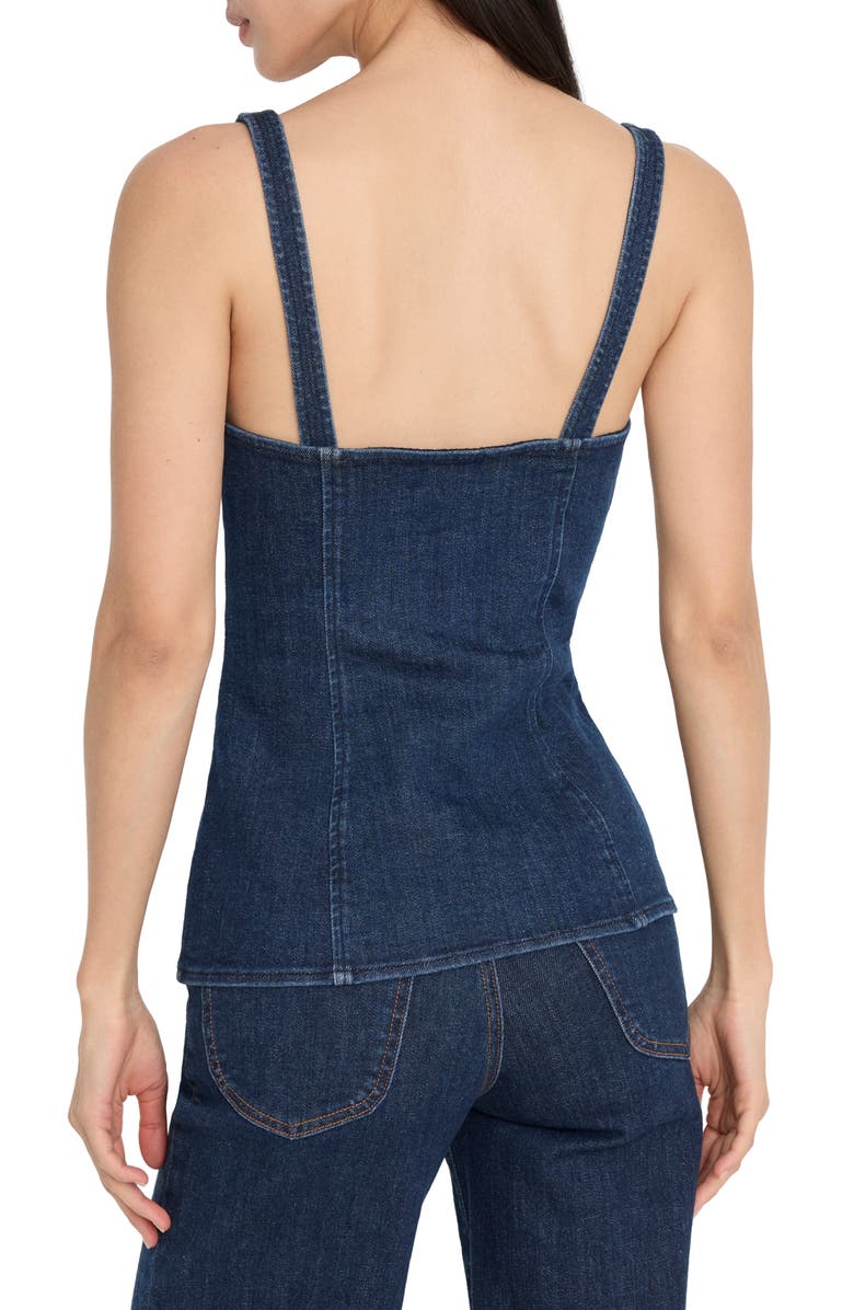 Good American Stretch Denim Vest, Alternate, color, Indigo1169