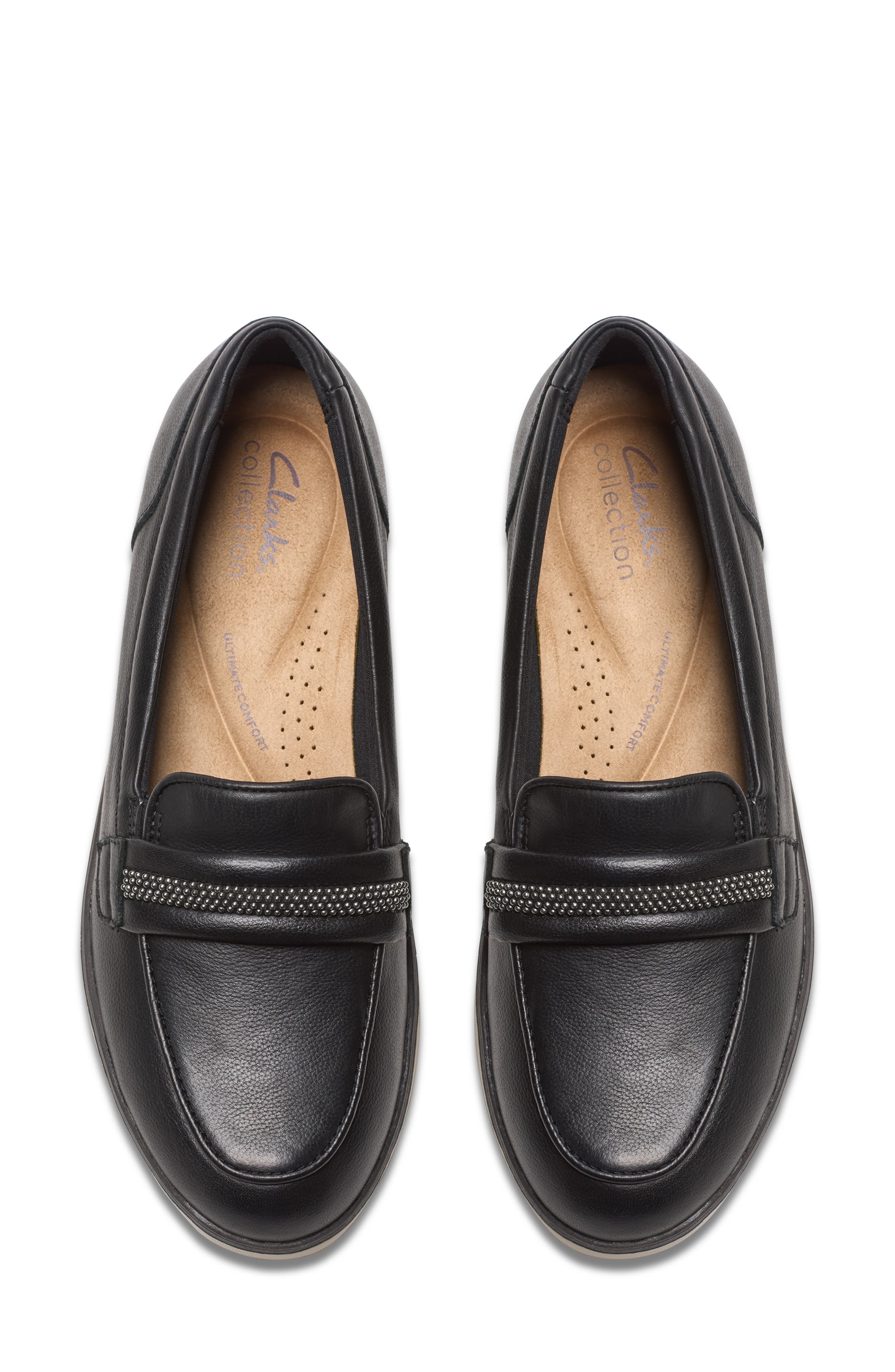 Clarks<sup>®</sup> Zylah Shine Loafer, Alternate, color, Black Leather