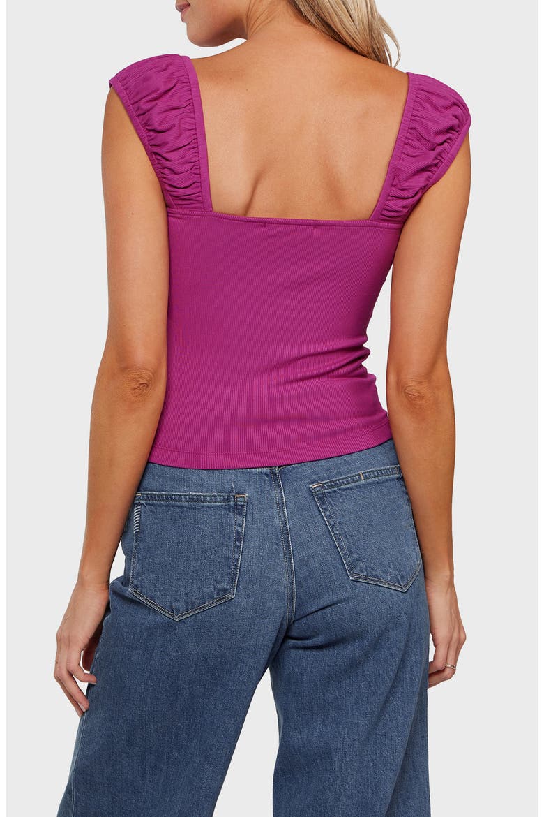 Eva Cap Sleeve Top, Alternate, color, FUCHSIA