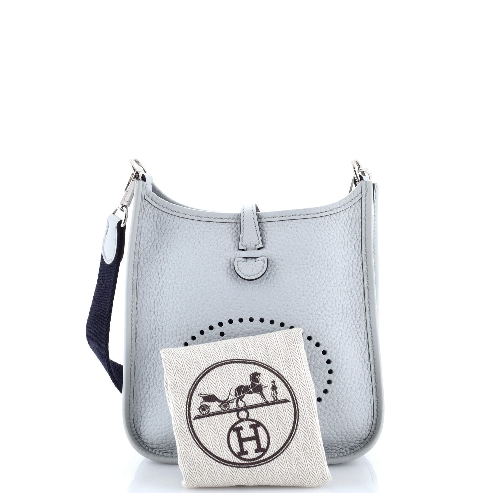 Pre-Owned Hermes Evelyne Bag Gen III Clemence TPM, Alternate, color, Bleu Pale