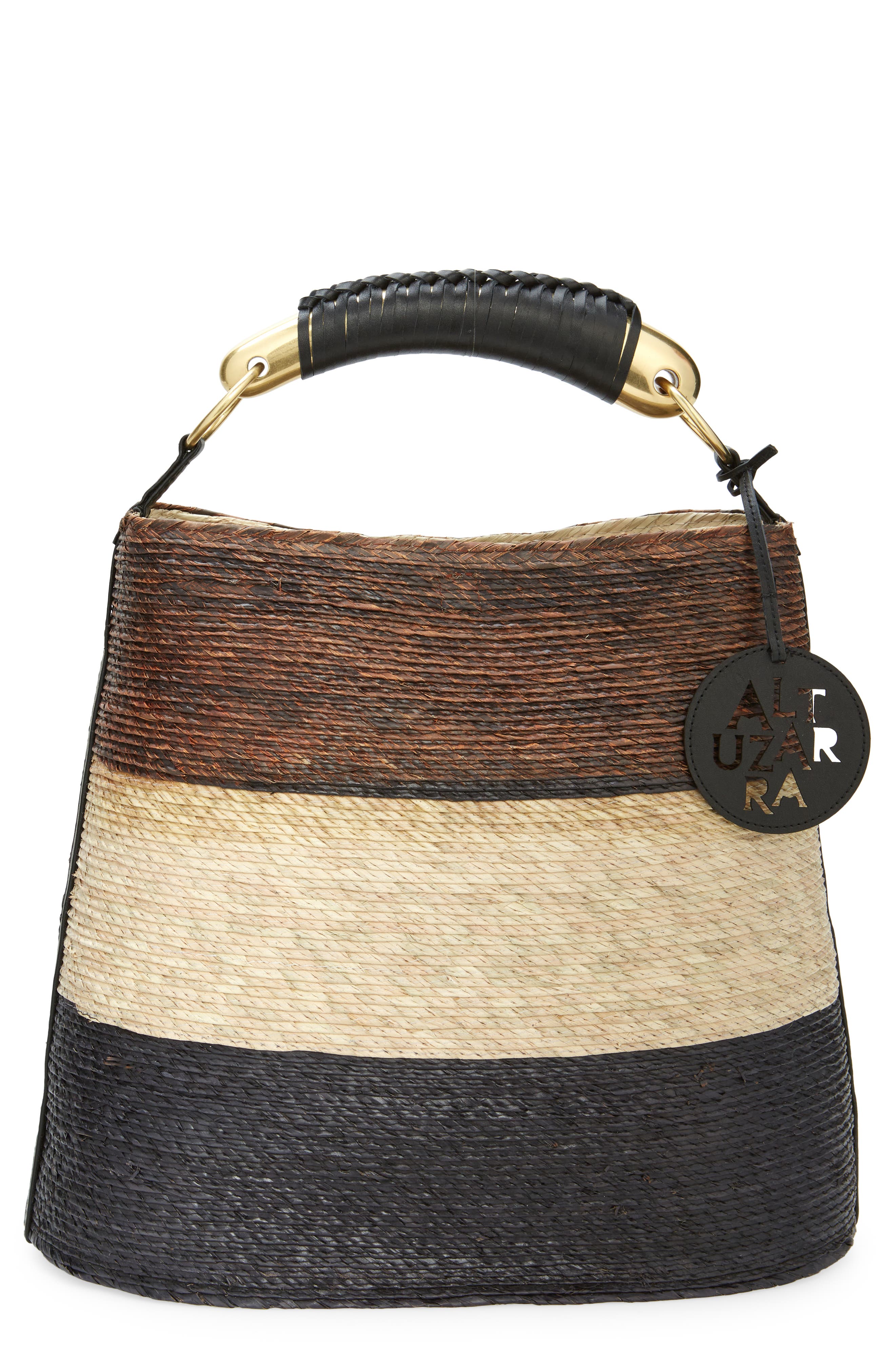 Altuzarra Watermill Top Handle Straw Bucket Tote, Main, color, 