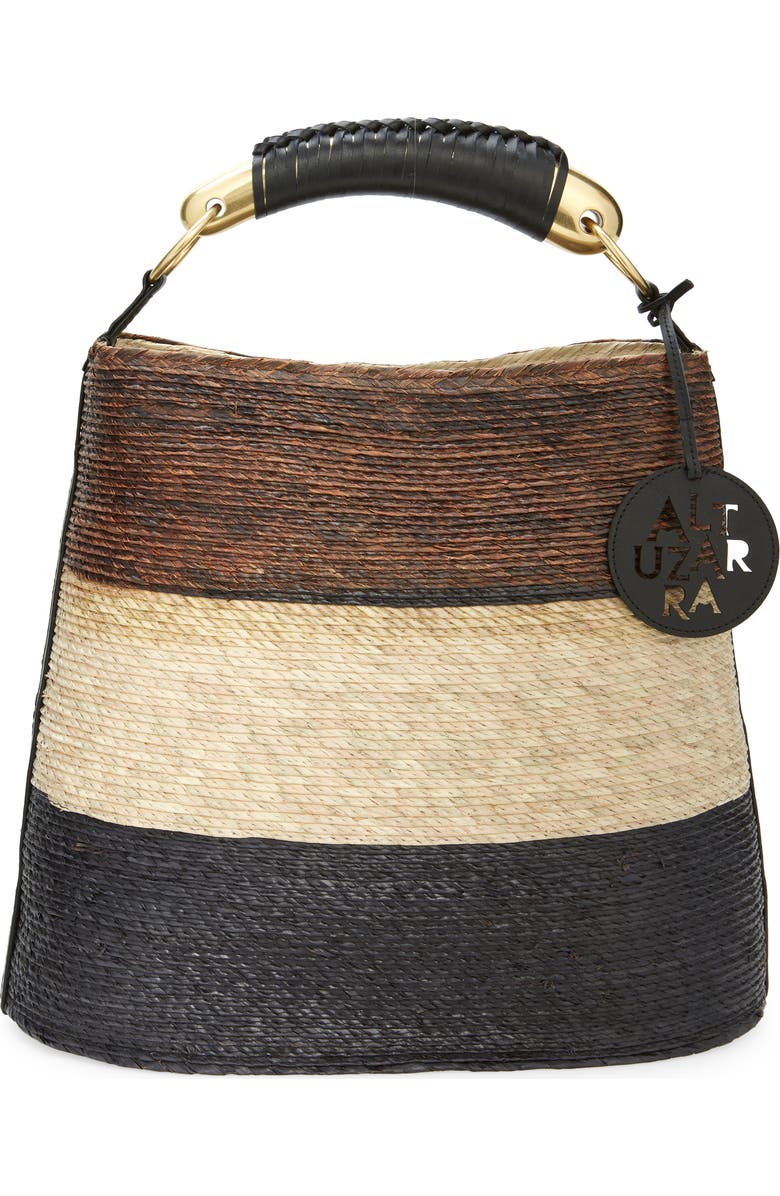 Altuzarra Watermill Top Handle Straw Bucket Tote, Main, color,