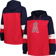 PROFILE Women's Red Los Angeles Angels Plus Size Colorblock Pullover Hoodie