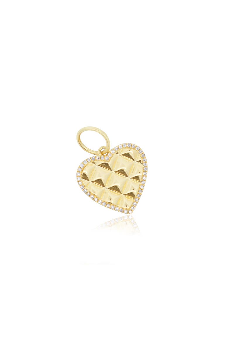The Lovery Fine Jewelry Studded Gold Heart Halo Charm, Main, color, Yellow Gold