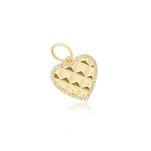 Studded Gold Heart Halo Charm