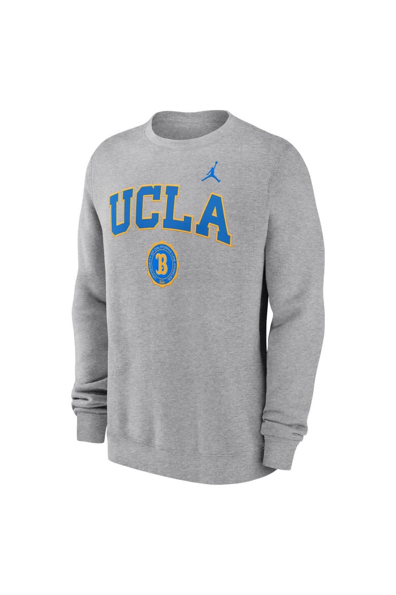 Men's Jordan Brand Heather Gray UCLA Bruins Legacy Classic Pullover Sweatshirt, Alternate, color, Heather Gray