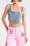 Marc Jacobs Crystal Denim Corset Top