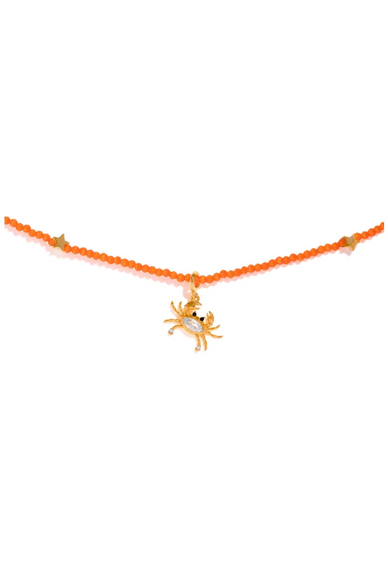 Crab Beaded Necklace, Alternate, color, GOLD