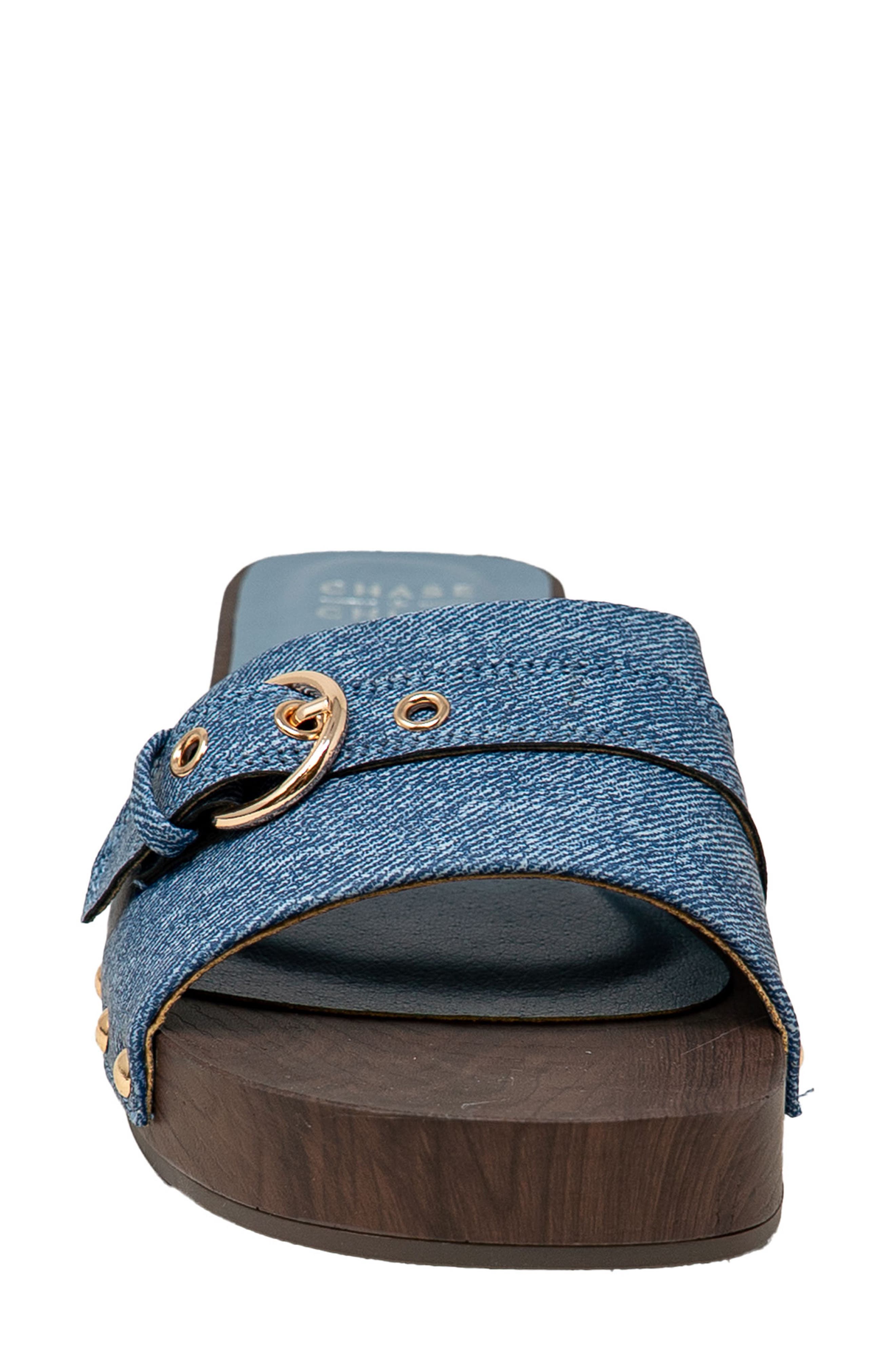 Slide Sandal, Alternate, color, DENIM
