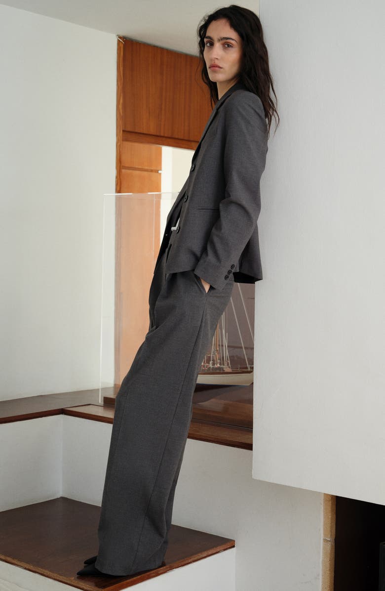 MANGO Straight Leg Suit Pants, Alternate, color, Grey