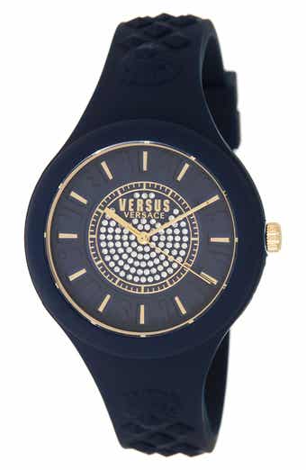 VERSUS Versace Versace Crystal Pavé Silicone Strap Watch, 39mm & Zip Case