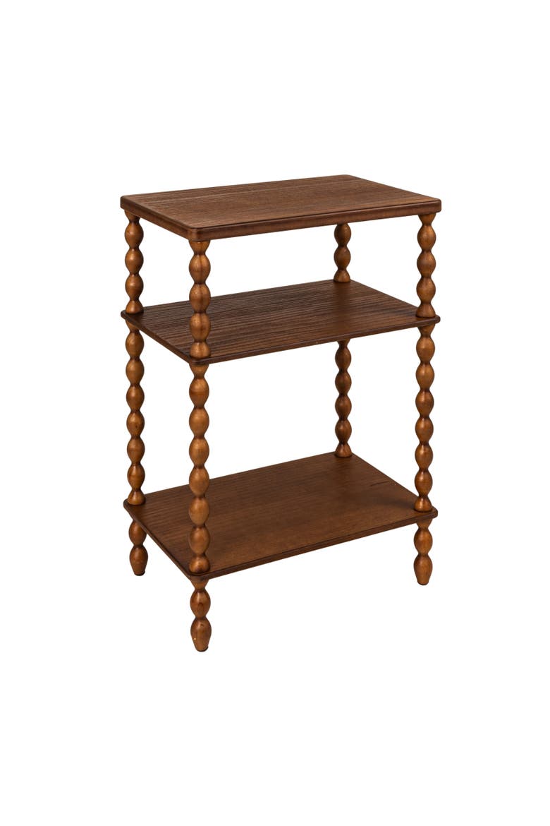 Bobbin Leg Rectangle Accent Table, Main, color, Brown