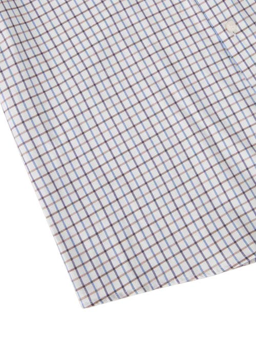 Robert Talbott Reynolds Ultra Light Weight Brushed Tattersall Shirt In White