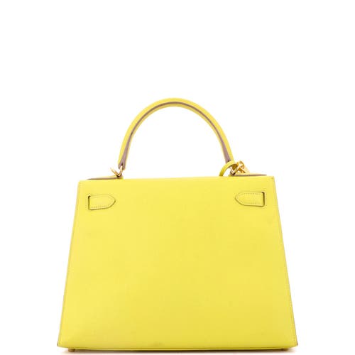Pre-owned Hermes Hermes Kelly Handbag Yellow Epsom With Gold Hardware 28 In Yellow