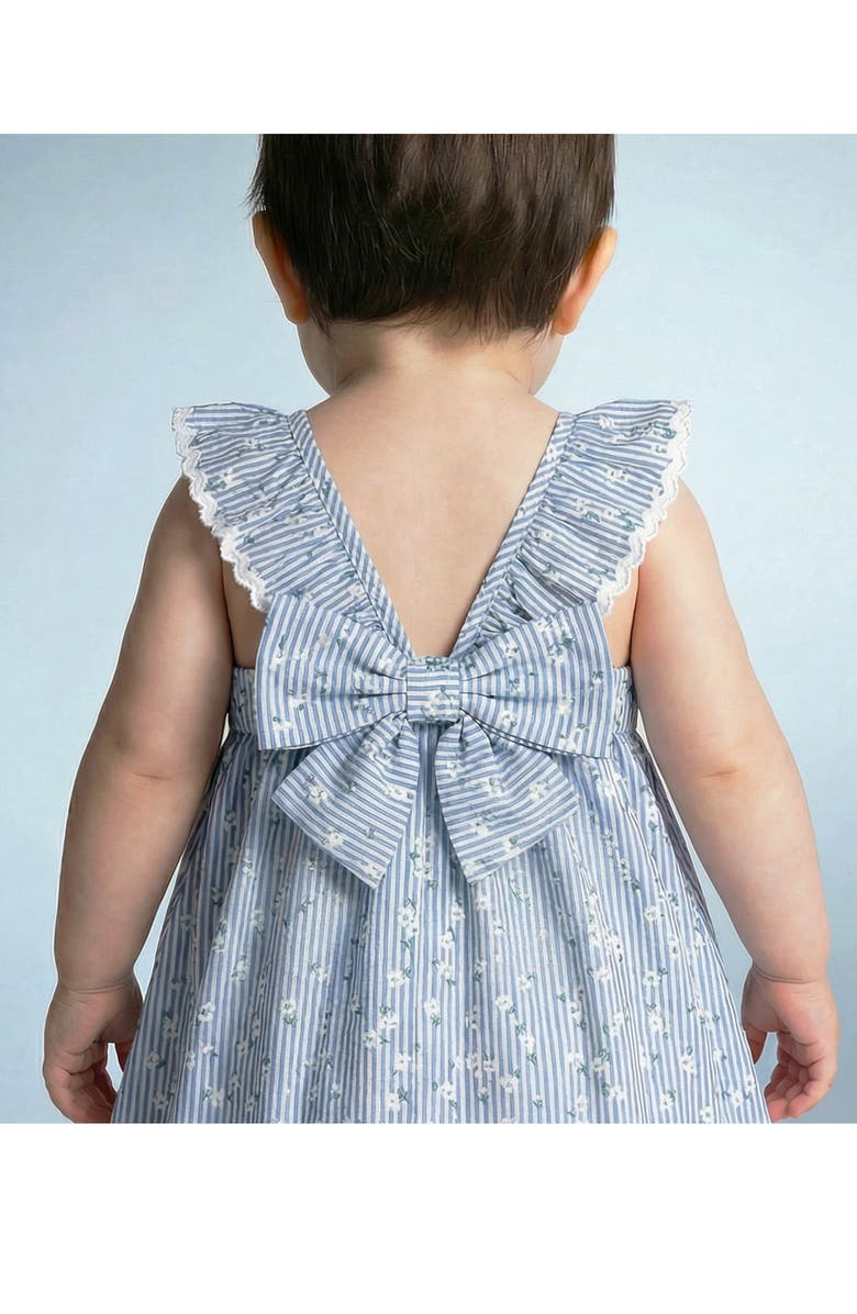Pippa & Julie Larkin Daisy Stripe Sundress & Bloomers Set, Alternate, color, Blue/ White