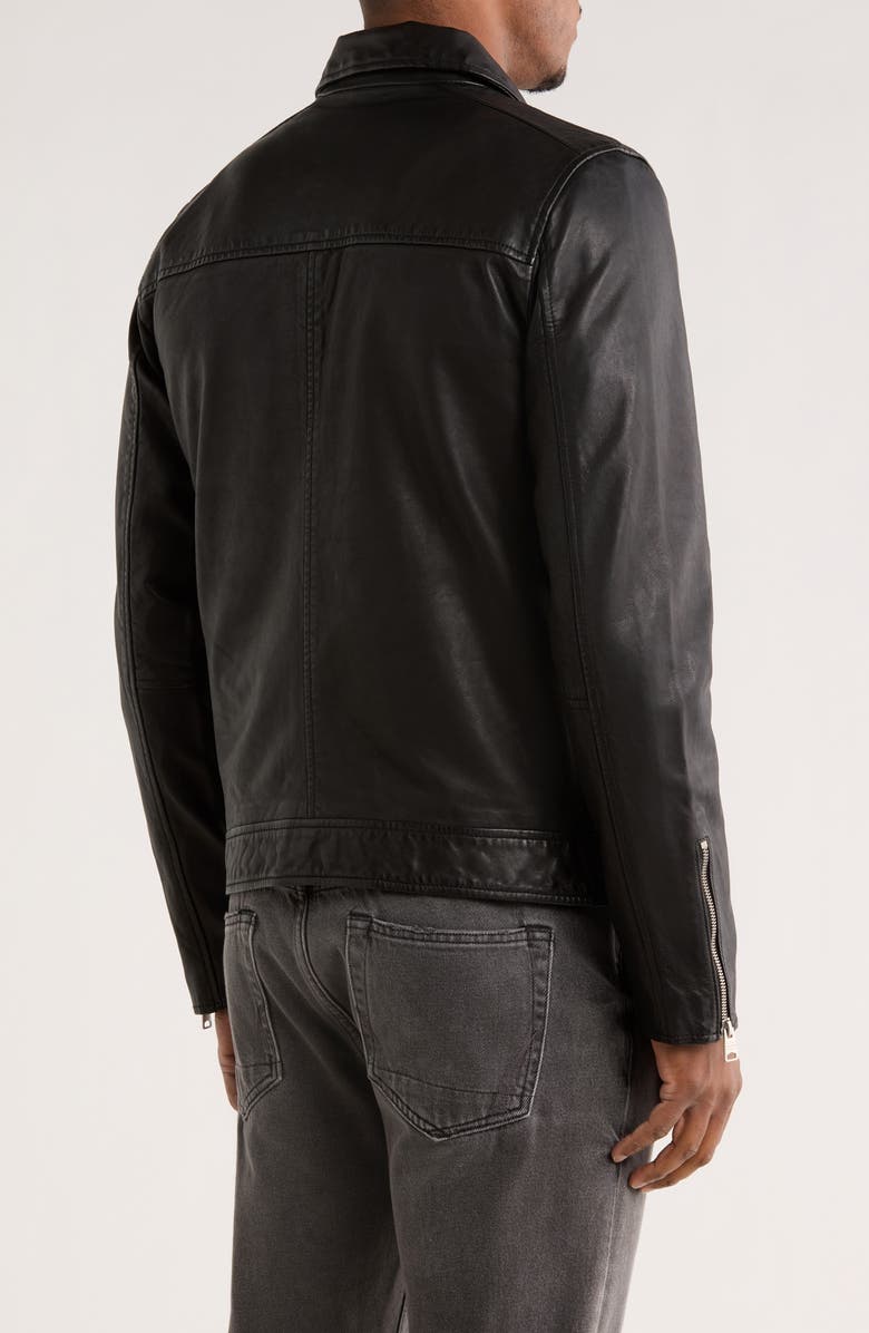 AllSaints Kaya Leather Jacket, Alternate, color, Jet Black