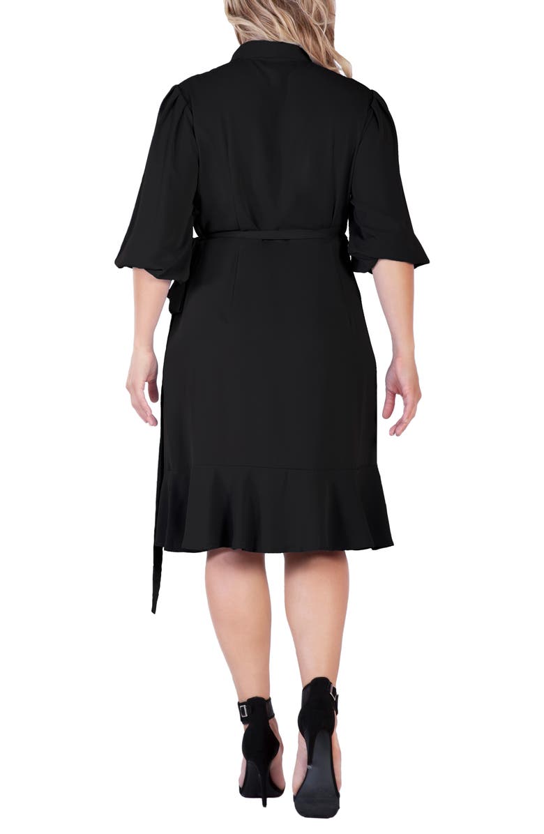 Standards & Practices Kylie Ruffle Wrap Dress, Alternate, color, Black