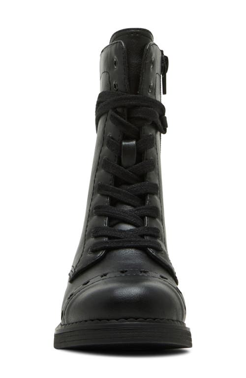 Steve Madden Kids' Jfrankie Lace-up Cap Toe Bootie In Black